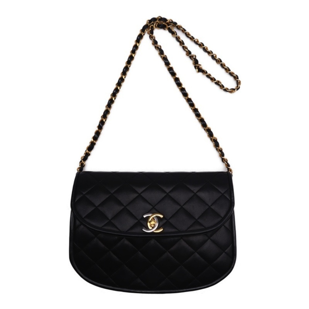 Chanel Matelasse Round Flap Chain Lambskin Black - Picture 3 of 6